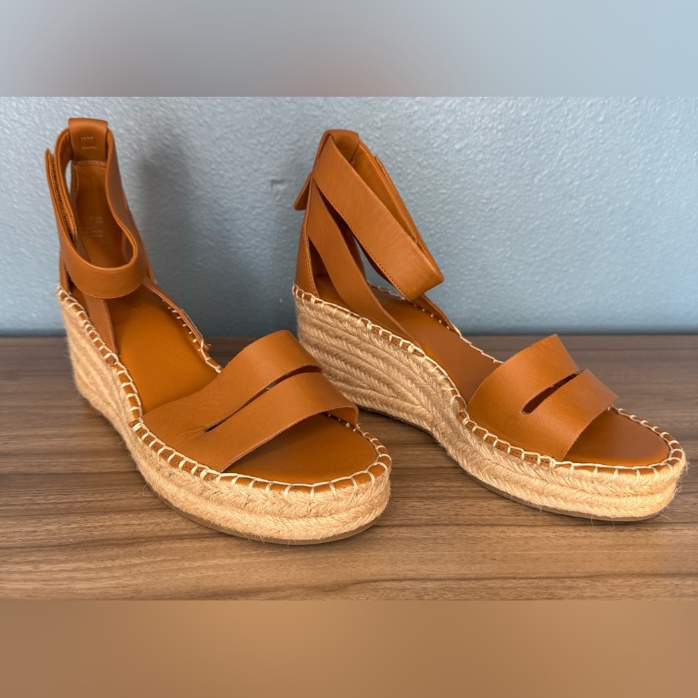 Women's Tan Espadrille Wedge Sandals